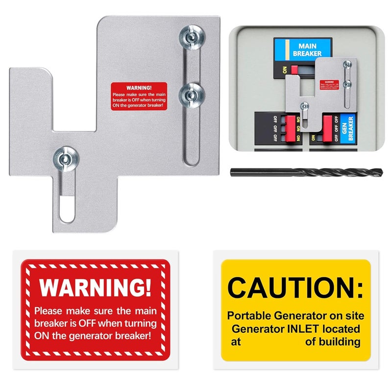 ACANORA Generator Interlock Kit Compatible with Eaton Cutler Hammer BR Series 150 and 200 Amp Panels, 1 1/4 to 1 7/16 Inches Spacing, Silver - Image 1